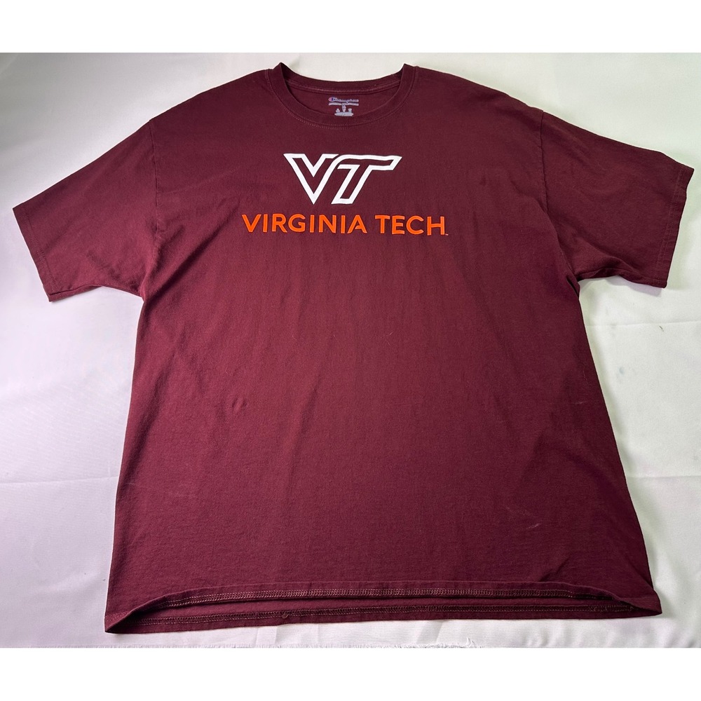 Champion Virginia Tech Hokies VT Maroon T Shirt Mensβ XL NCAA College